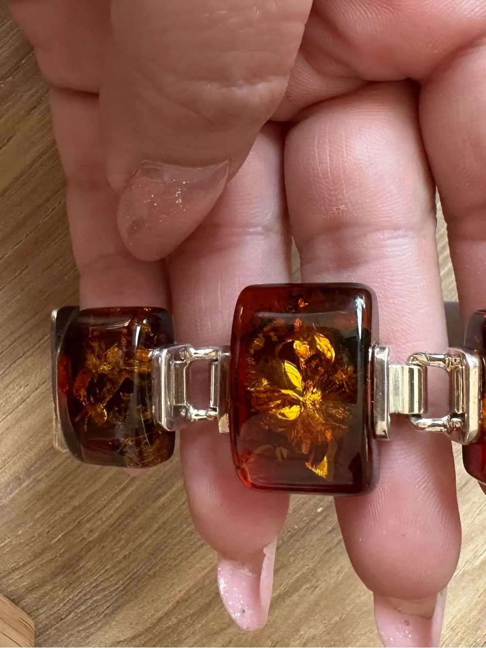 Sterling silver Amber Statement Bracelet